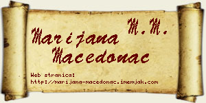 Marijana Macedonac vizit kartica